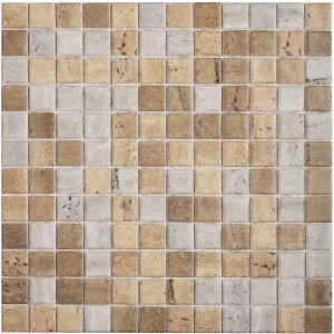 Стеклянная мозаика Vidrepur Stones Mix travertino blend 31,7х31,7 см